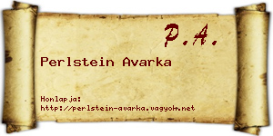 Perlstein Avarka névjegykártya
